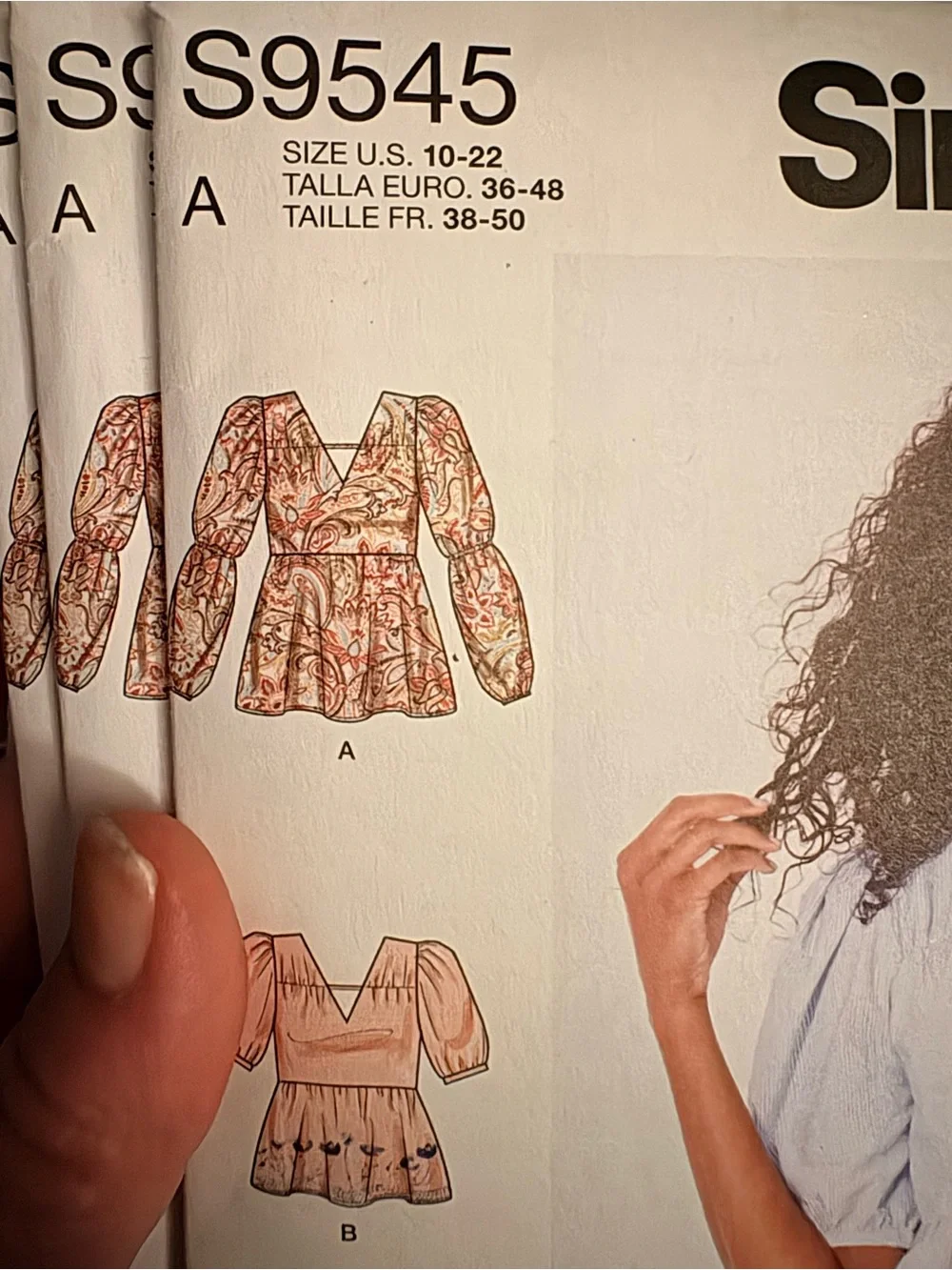 BN UNCUT SIMPLICITY 9545 A SEWING PATTERNS BLOUSES TOPS